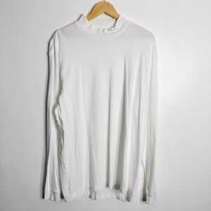 Cutter & Buck Men’s XL Long Sleeve Mock‎ Neck Sweatshirt White Stretch